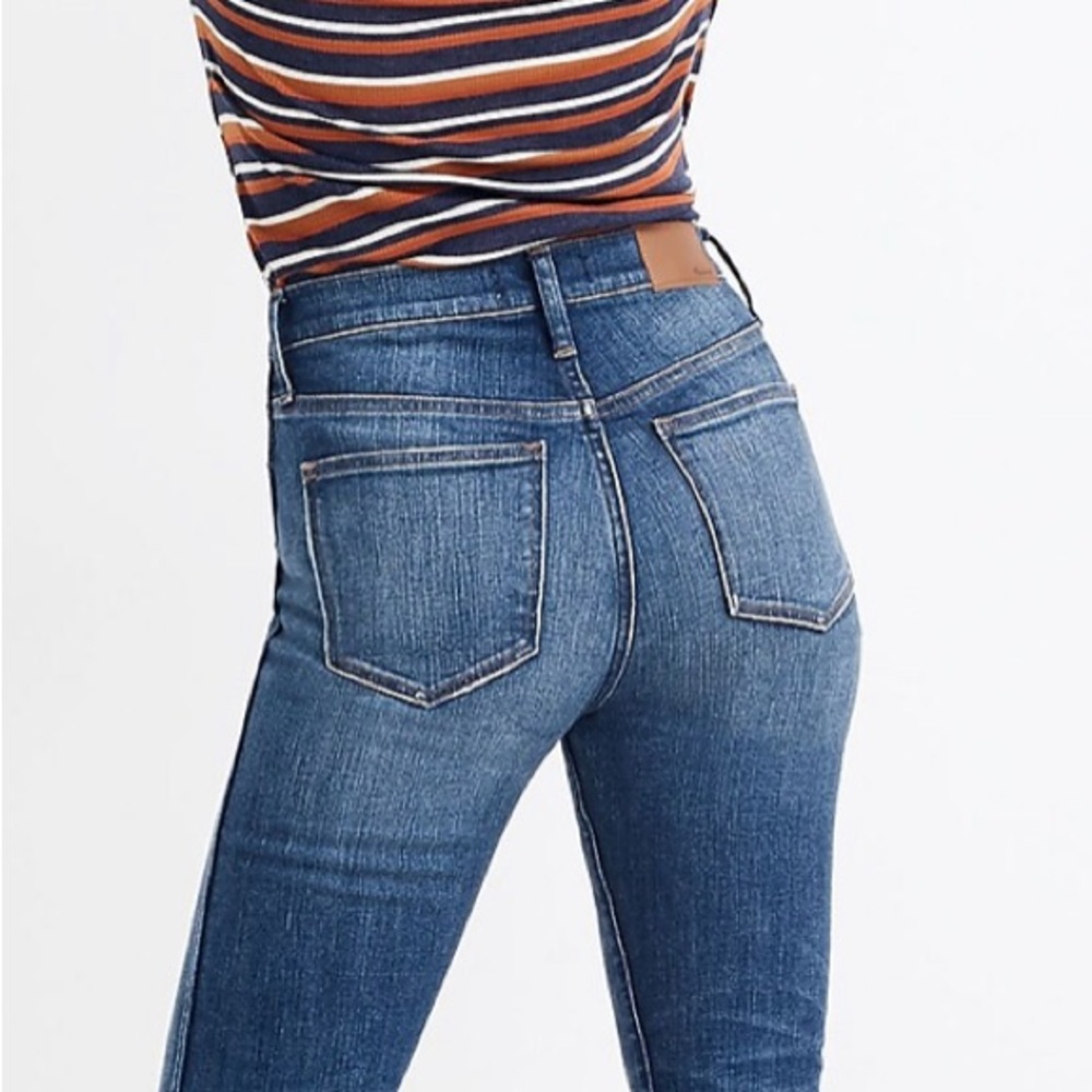 Madewell 10" High Rise Skinny Jeans Cutout Tulip Hem Edition  K5236 Size 25 - Picture 3 of 15